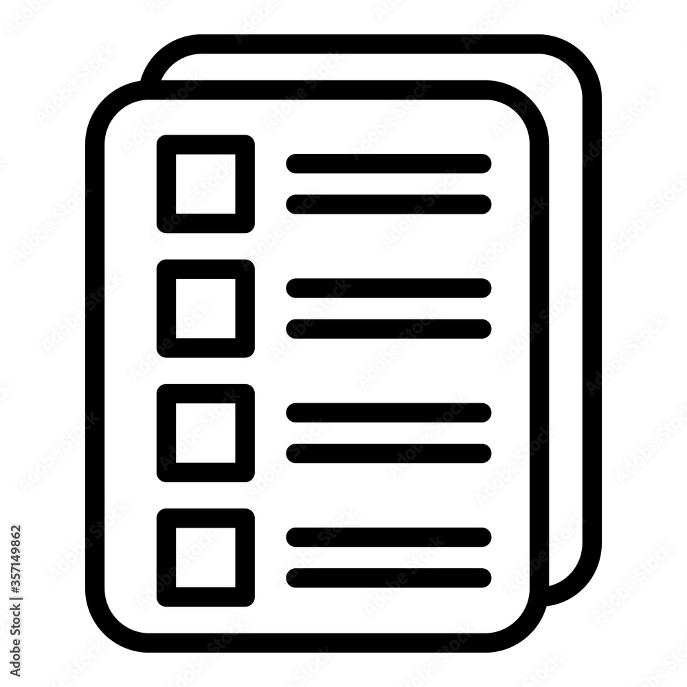 Poster check list icon. outline check list vector icon for web design isolated on white background