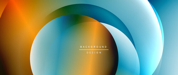 Circle modern geometric abstract background with liquid gradients