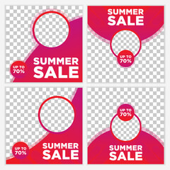 Modern and Unique Social Media Banner Template for Promotion and Digital Marketing. Promotional Square Web Banner for Social Media. Elegant and Simple Discount Promo Ads