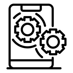 Online cell repair service icon. Outline online cell repair service vector icon for web design isolated on white background