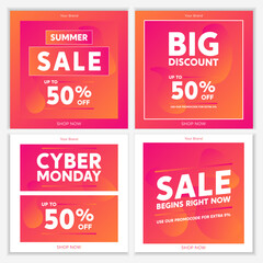 Modern and Unique Social Media Banner Template for Promotion and Digital Marketing. Promotional Square Web Banner for Social Media. Elegant and Simple Discount Promo Ads