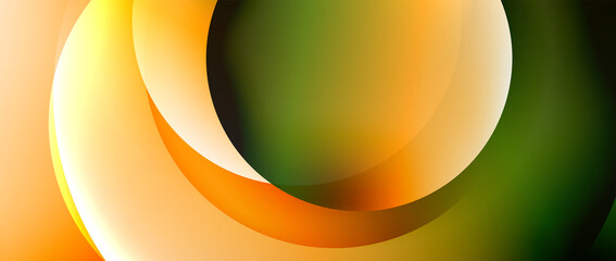 Circle modern geometric abstract background with liquid gradients