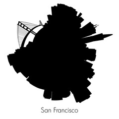 San Francisco vector circular skyline