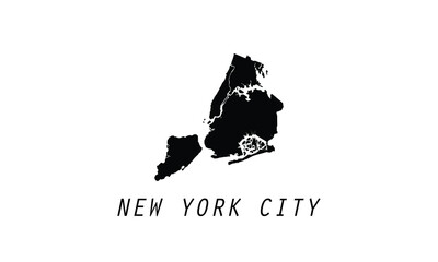 New York City map city borough shape vector illustration 