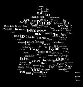 Text graphic France map