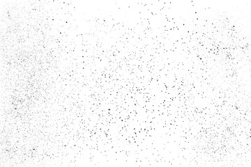 Distressed black texture. Dark grainy texture on white background. Dust overlay textured. Grain noise particles. Rusted white effect. Grunge design elements. Vector illustration, EPS 10.