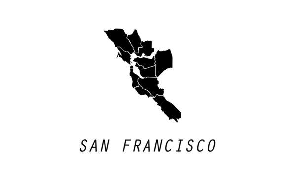 San Francisco map city shape vector illustration 