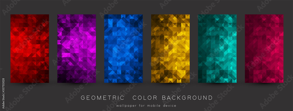 Aufkleber Abstract colorful background with triangles. Shiny geometric mosaic
