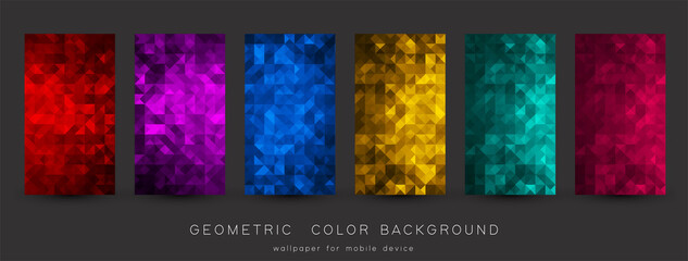 Abstract colorful background with triangles. Shiny geometric mosaic - obrazy, fototapety, plakaty