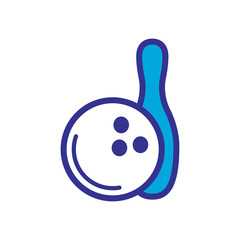 bowling ball icon color style design