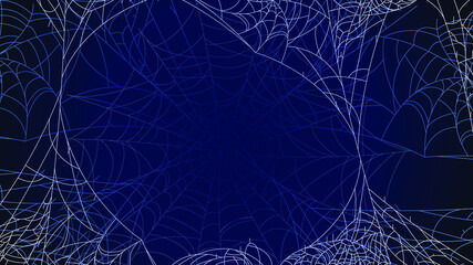 Spider Web On Dark Background Halloween Design Elements Spooky Scary Horror Decor Vector