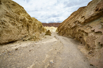 hikink the golden canyon - gower gulch circuit in death valley, california, usa