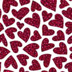Red hearts seamless pattern.