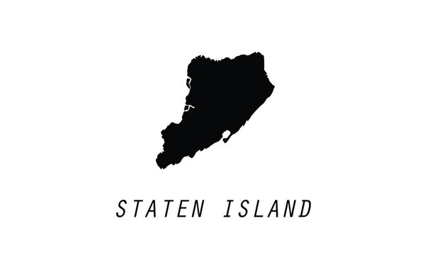 Staten Island New York CIty Borough City Shape Vector Illustration 