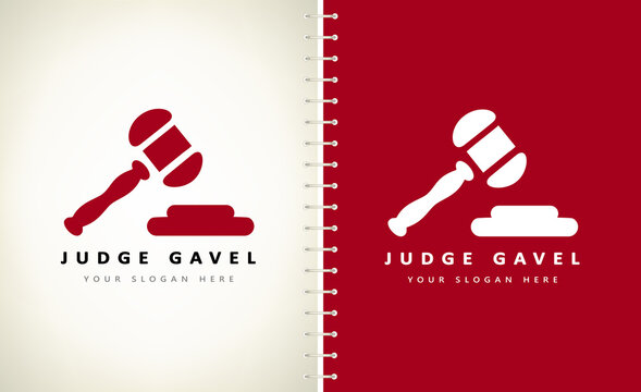 Judge Gavel Logo Vector Hammer Design