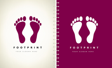 Fototapeta na wymiar Footprint logo. Trace of the human foot. Imprint of the human foot.
