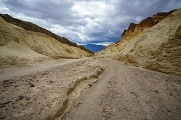 hikink the golden canyon - gower gulch circuit in death valley, california, usa