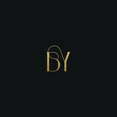 Creative modern elegant trendy unique artistic BY YB B Y initial based letter icon logo.