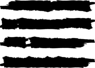 Grunge Paint stripe . Vector brush Stroke . Distressed banner . Black isolated paintbrush collection . Modern Textured shape . Dry border in Black . 