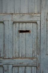 old light blue wooden door detail texture