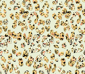 Seamless Dotted Textured Leopard Pattern Brush Strokes Trendy Colors Perfect for Textile Print Designs