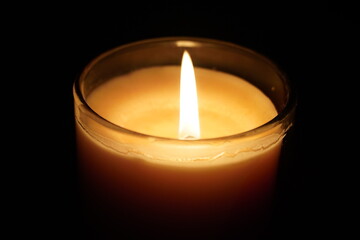 Natural candle light on a black background
