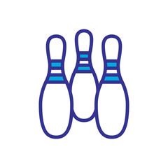 bowling pin icon color style design