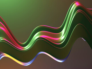 Colorful Liquid metallic wavy background