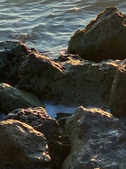 Sunrise rocks in water