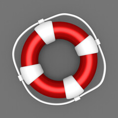 Life buoy on Gray Background. Safety Concept