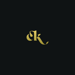 Creative modern elegant trendy unique artistic ribbon CK KC K C initial based letter icon logo.