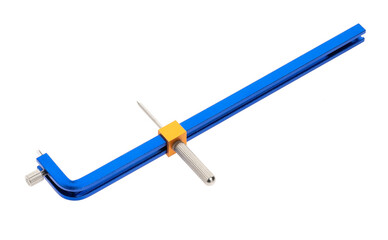 blue compass paper cutter on a white background