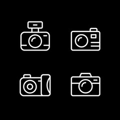 Set line outline icons of camera