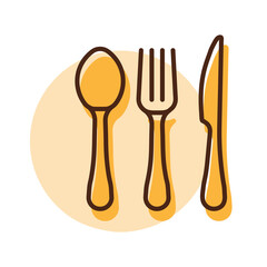 Spoon fork and knife vector icon