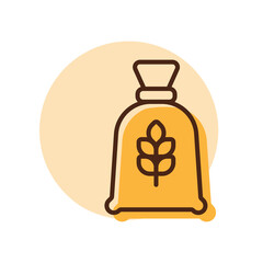 Bag flour vector icon. Kitchen appliance