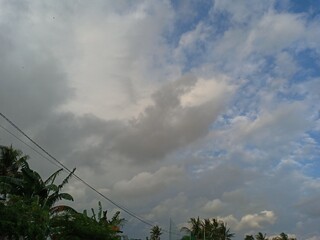 Blue sky background with white clouds