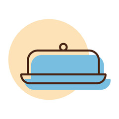 Butter dish vector icon. Kitchen appliance