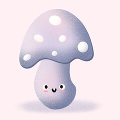 Cute cartoon character baby mushroom illustration