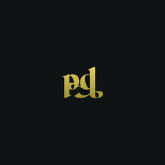 Creative modern elegant trendy unique artistic ribbon PD DP P D initial based letter icon logo.