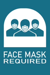 Vector illustration "Face mask required". Coronavirus, Covid-19 prevention. New normal