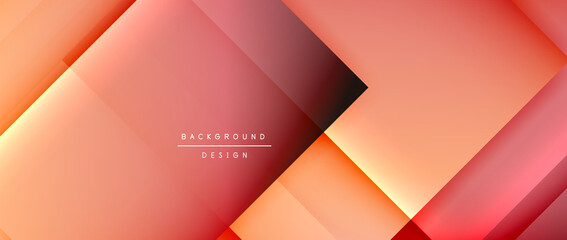 Square shapes composition, fluid gradient geometric abstract background. 3D shadow effects, modern design template