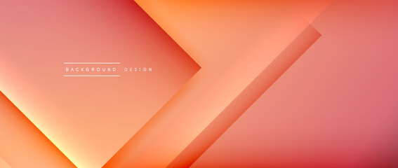 Square shapes composition, fluid gradient geometric abstract background. 3D shadow effects, modern design template