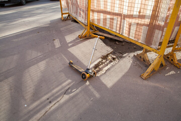 Construction site, road surface repair