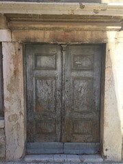 Old italian front door in Porec