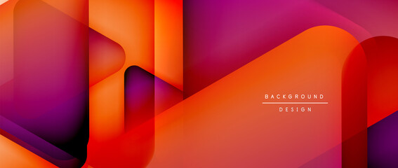 Triangle shapes geometric abstract background. 3D shadow effects and fluid gradients. Modern overlapping forms wallpaper for your text message