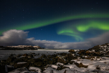 Norwegen Lofoten Polarlichter in Ramberg (aurora borealis)