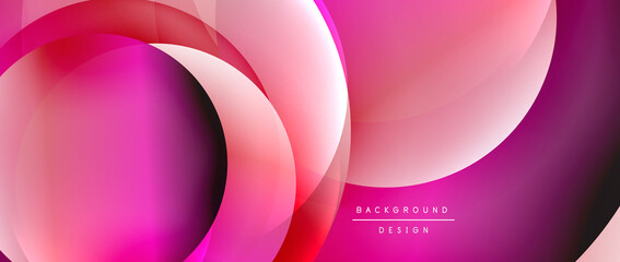 Circle modern geometric abstract background with liquid gradients