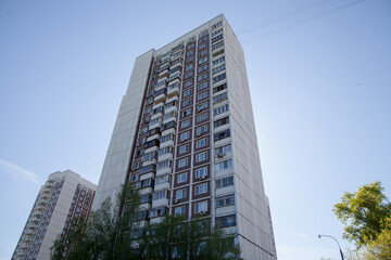 Obraz na płótnie Canvas Residential building in the style of architecture of the USSR