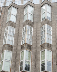 Warsaw. Poland 8 June 2020 The windows on one of the buildings of the old city in Warsaw.