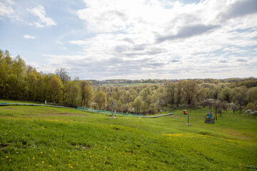 Small ski slope in summer